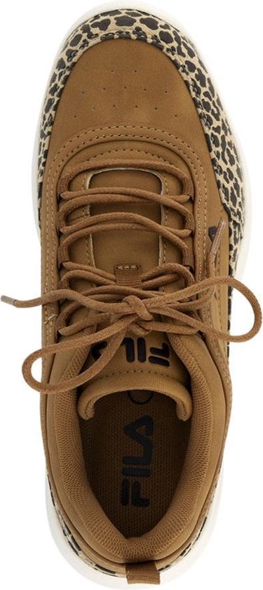 Fila Dames Bruine chunky sneaker panterprint - Maat 41 | bol.com