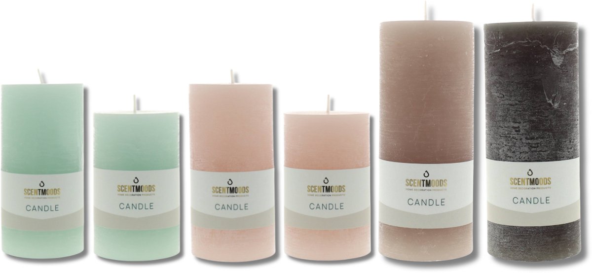 Scentmoods Rustieke Kaars Set Arctic Night – Donkere, Sfeervolle Stompkaars en Dinerkaars