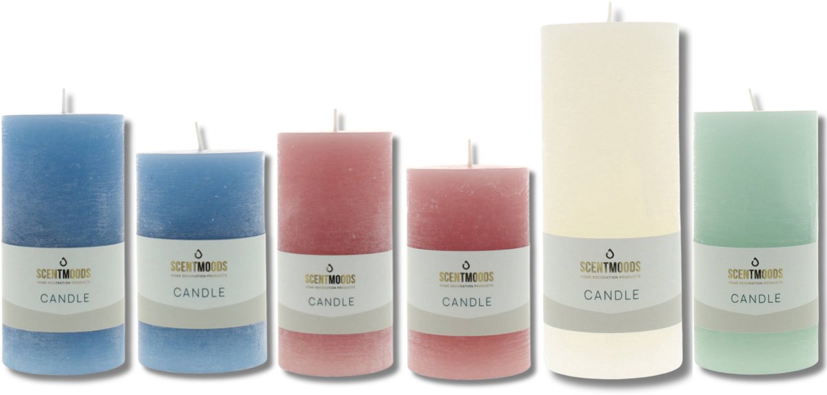 Scentmoods Rustieke Kaars Set Festive Delight – Sfeervolle Stompkaars en Dinerkaars voor Feestelijke Gezelligheid