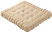 Coussin d'assise - Coussin de chaise - 45cm x 40cm - Polyester - Coussins de chaise de jardin - Pour l'intérieur - Kaki - pour le yoga Salon Balcon Bureau - Coussin d'assise en forme de biscuit