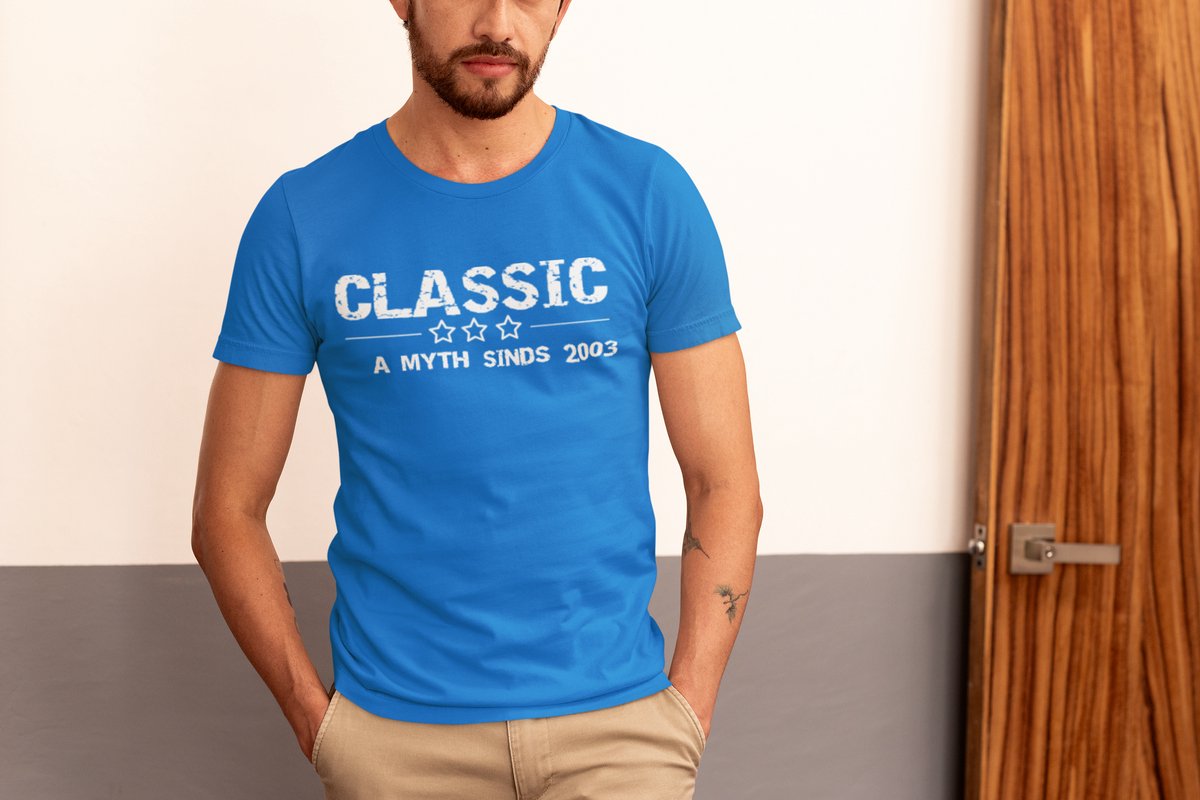 2003 Jaar Blauw T-shirt Heren - Maat M - Classic - Verjaardag Cadeau Mannen - Limited Edition