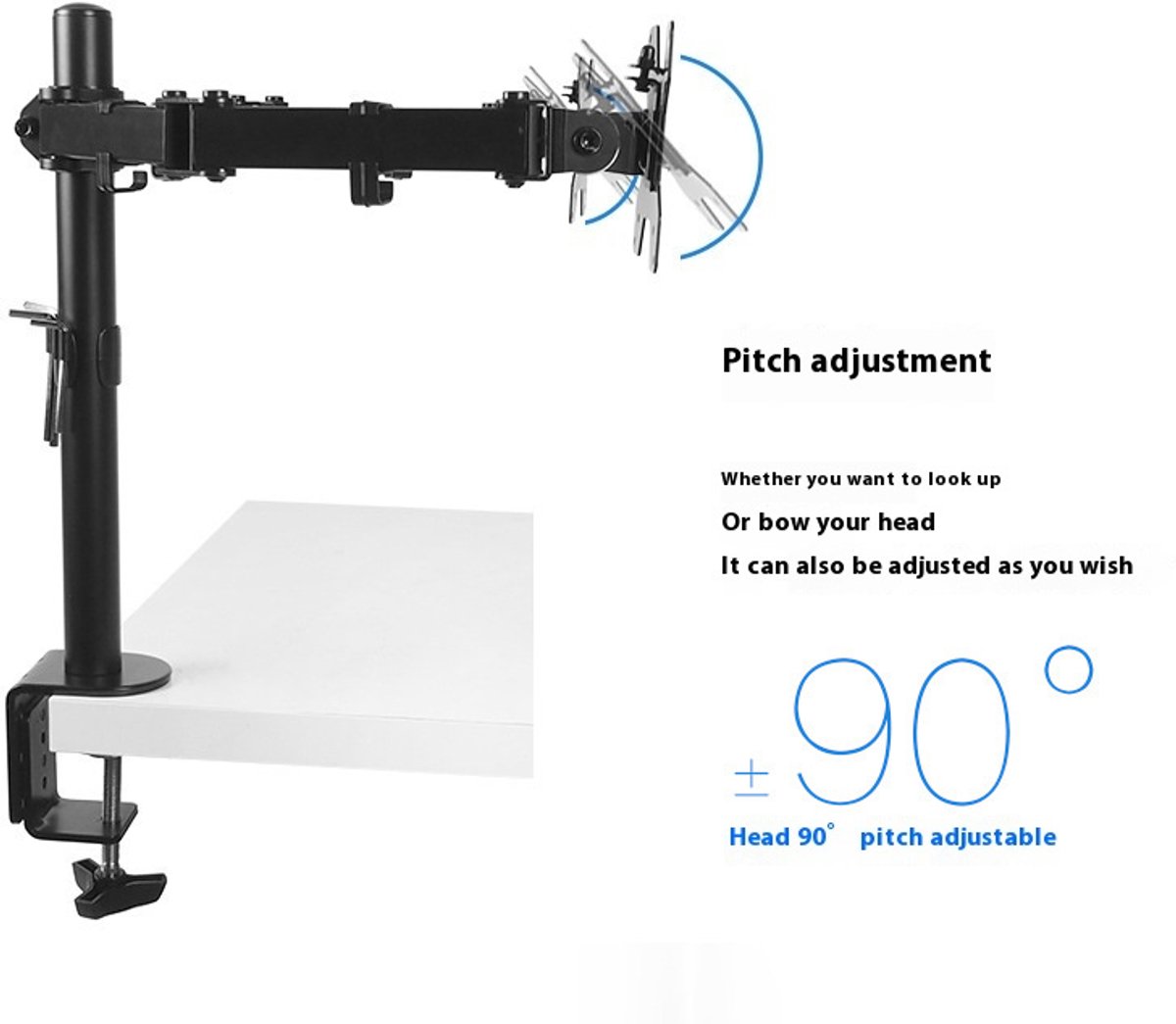 Dubbele Arm Monitorbeugel, 360° draaibaar, Verstelbare Hoogte voor 10-30 Inch Monitoren, Ergonomisch Ontwerp voor Werk en Spellen thumbnail 5