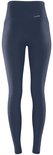 Donkerblauwe legging met hoge taille, frontaal model.