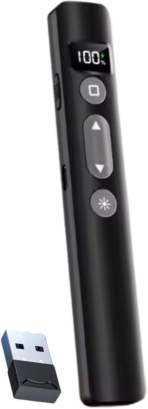 Nextora Presentatie Klikker - Draadloze Presenter - Laser Pointer - PowerPoint Afstandsbediening - Zwart