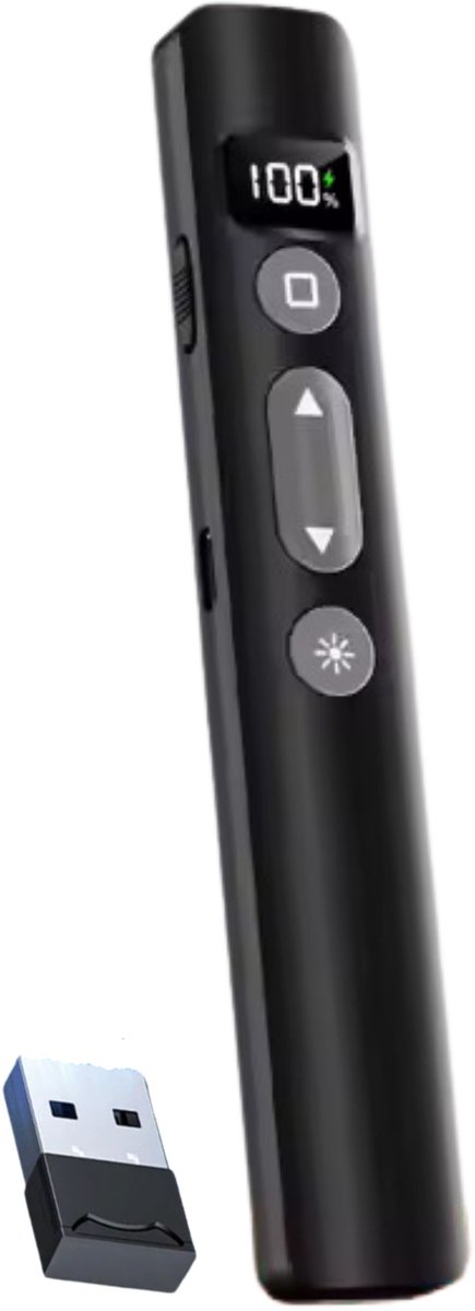 Nextora Presentatie Klikker - Draadloze Presenter - Laser Pointer - PowerPoint Afstandsbediening - Zwart