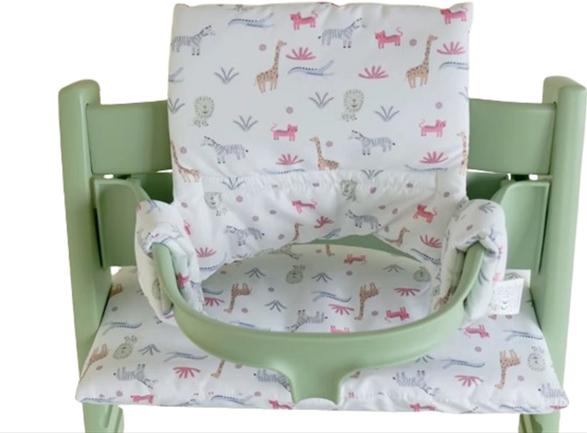 Stoelverkleiner wilde dieren - kussenset dieren - stoelverkleiner ook voor stokke tripp trapp - kinderstoel verkleiner - stoel kussen