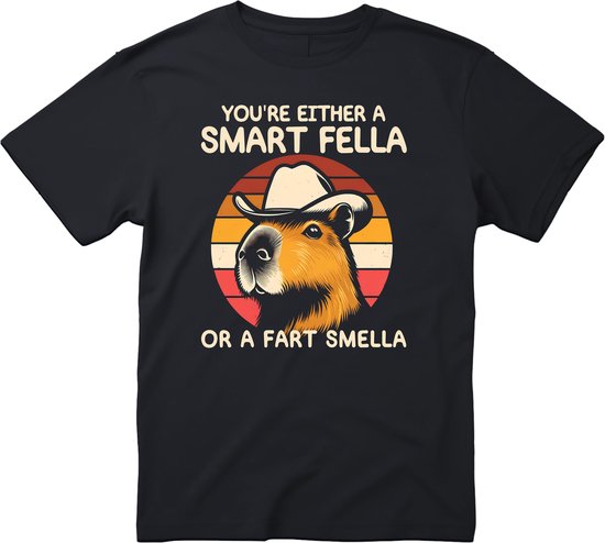Soit tu es un gars Smart - T-shirt - Capybara - cadeau - Capybara - Zwart - Sarcasme - T-shirts drôles - DrogeHumor - Taille XXL