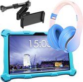 AngelTech Luxe OnderwegPakket XL – Kindertablet XL Blauw + Kinderkoptelefoon + Tablethouder - Kindertablet Vanaf 3 Jaar – Kinder Tablet – Kids Tablet - Tablet voor Kinderen