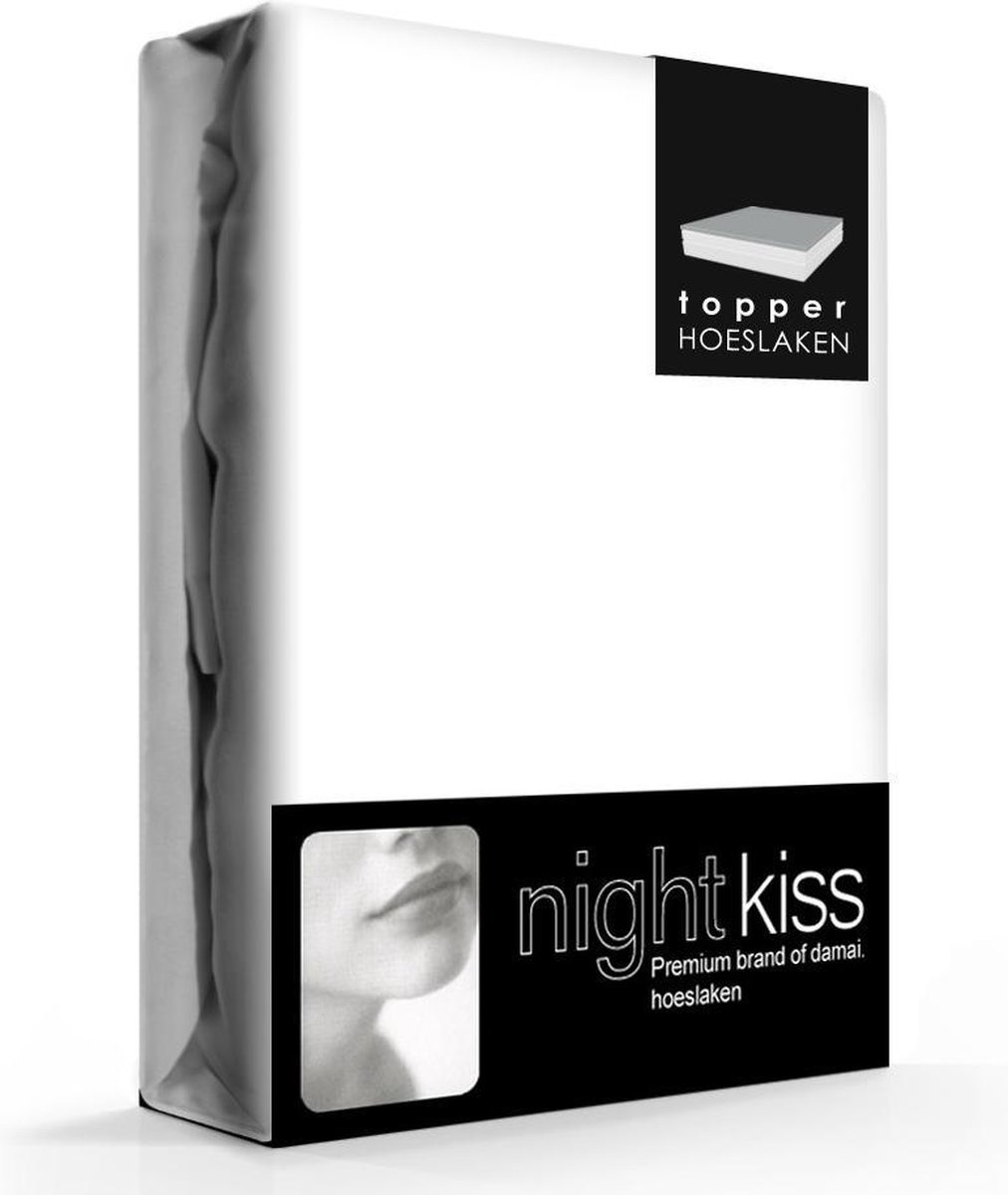 Nightkiss - Topcover - Katoen - 160 x 200 - Wit - BI-inkeping enkel - tot 8 cm matrashoogte
