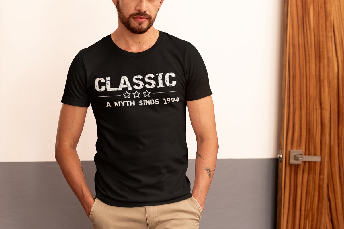 1994 Jaar Zwart T-shirt Heren - Maat 3XL - Classic - Verjaardag Cadeau Mannen - Limited Edition
