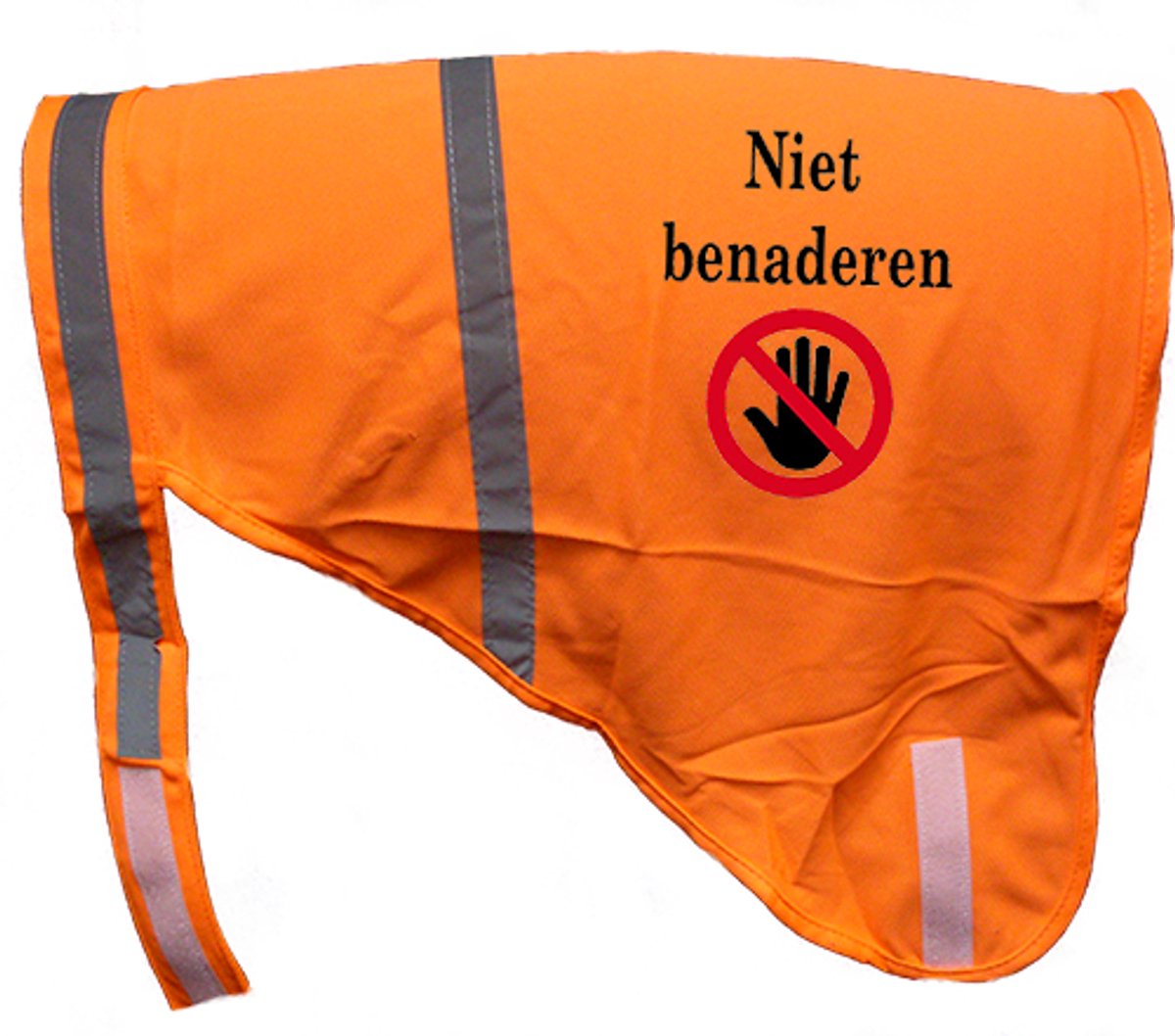 Hondenhesje "NIET BENADEREN", Maat L, Kleur Oranje