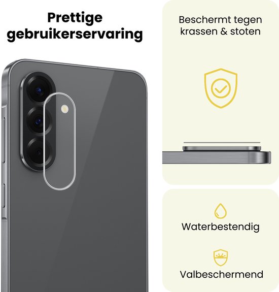 Glazen cameraprotector, beschermt tegen krassen en stoten, waterbestendig en valbeschermend.