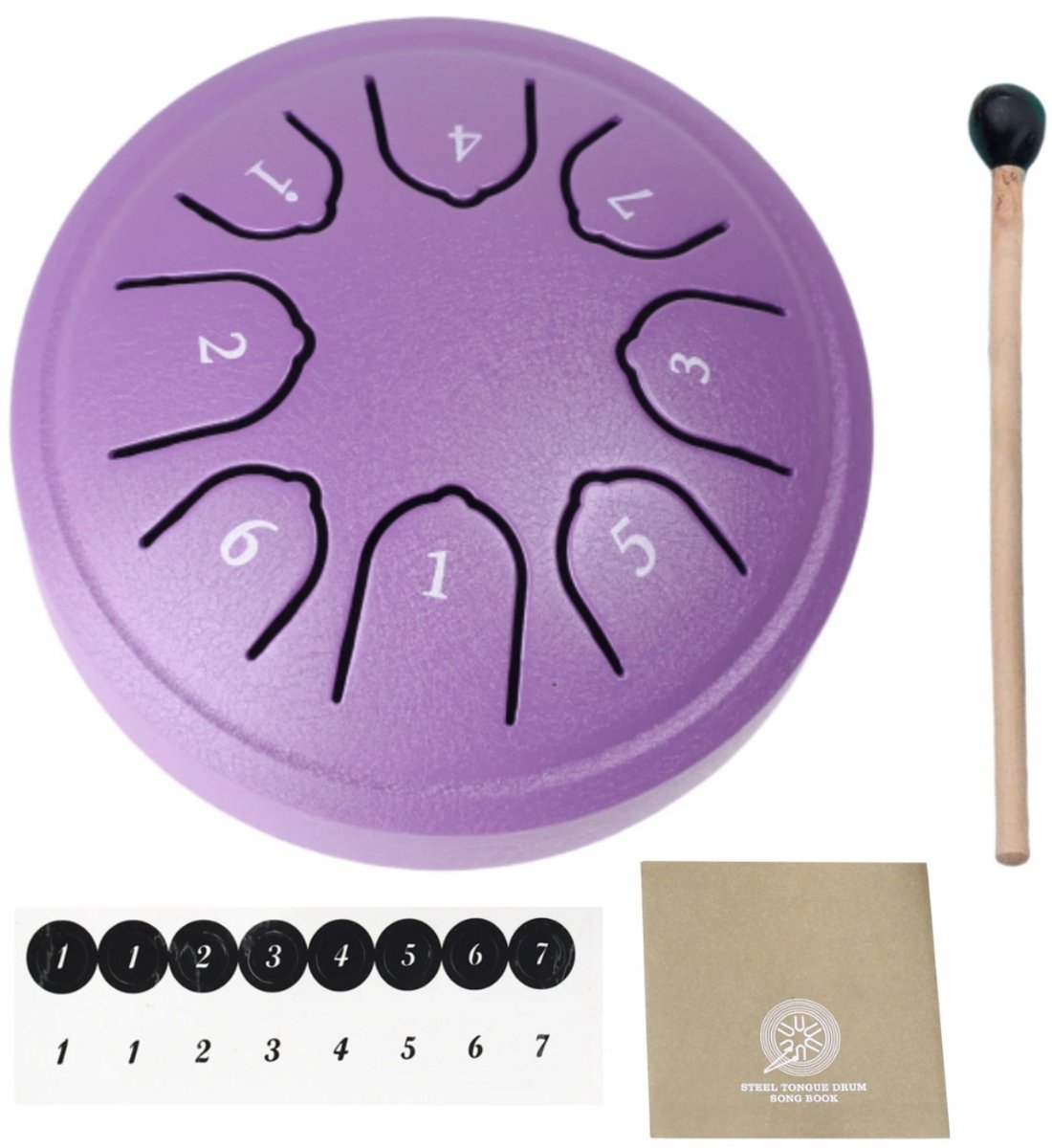 Livano Handpan - Tongue Drum - Steel - Regen - Klankschaal - Paars