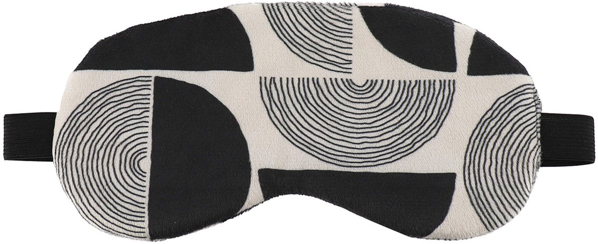 Tendance Slaapmasker Fluweel - zwart/wit - oogmasker - voor onderweg en thuis