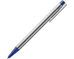 LAMY Logo balpen 205 – Kuli van roestvrij staal in de kleur blauw met geïntegreerde clip-drukknop-eenheid