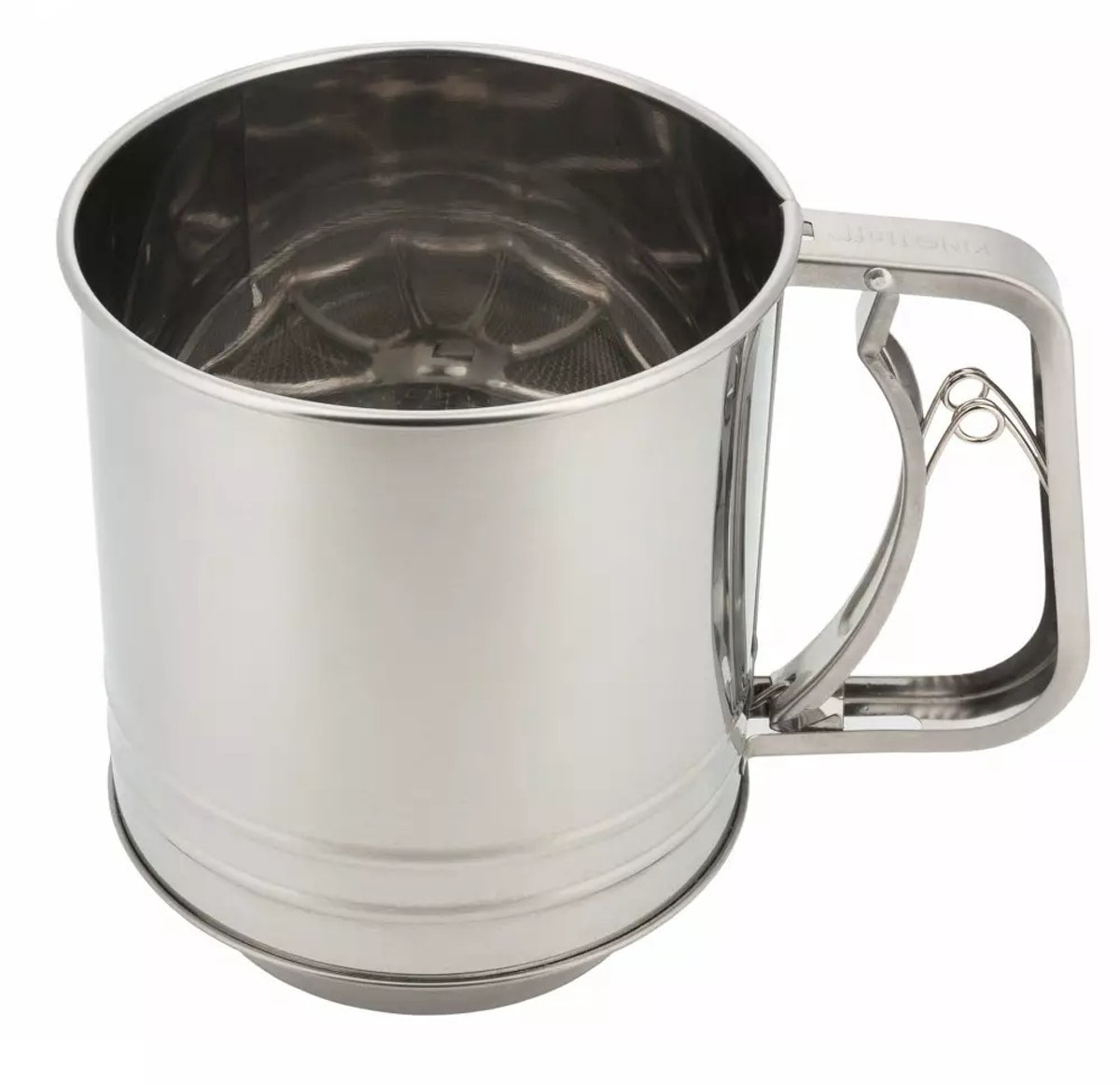 Kinghoff KH3101 Bloemzeef - RVS - Ø10 cm - Inhoud 350 g - Handmatig Bediend - Ideaal voor Meel, Poedersuiker & Cacao