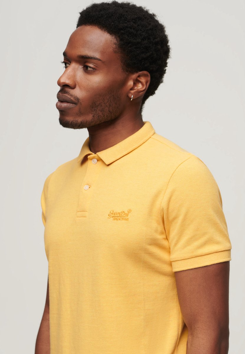 Superdry Classic Pique Korte Mouw Poloshirt S Man Geel