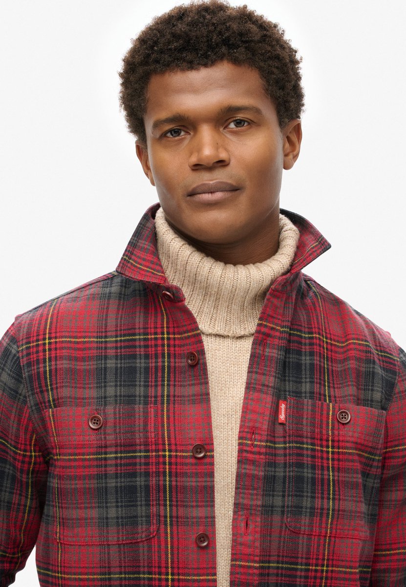 Superdry Vintage geruit overshirt Heren Lange mouwen shirts Rood