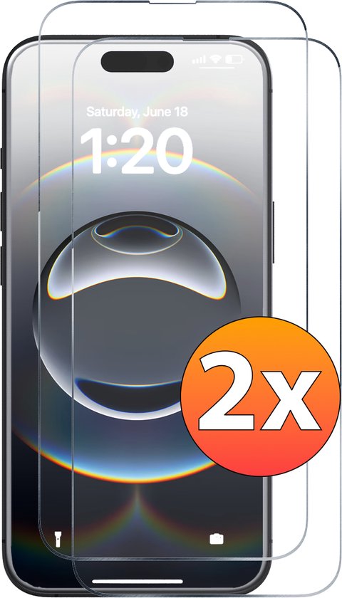 Screenprotector – Geschikt voor iPhone 16E Tempered Glass – 2 stuks Extra Sterk – beschermglas