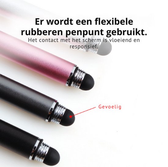 DrPhone SX Pro V7 Stylus Pen met Zijgrip + Disc Capacitief & Touch Stylus Rubber Punt -Geschikt voor o.a. voor Tablets / Telefoons - Universeel - Zilver van DrPhone — afbeelding 5