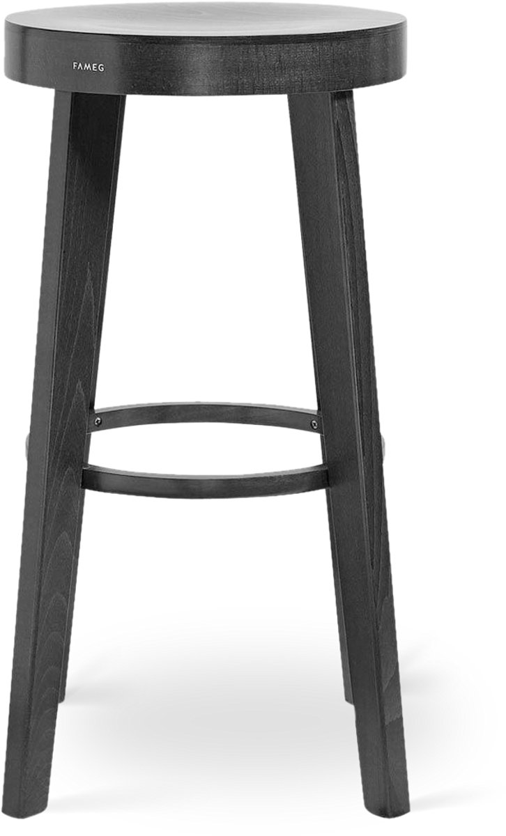 Fameg Fico houten barkruk zwart gebeitst - 75 cm