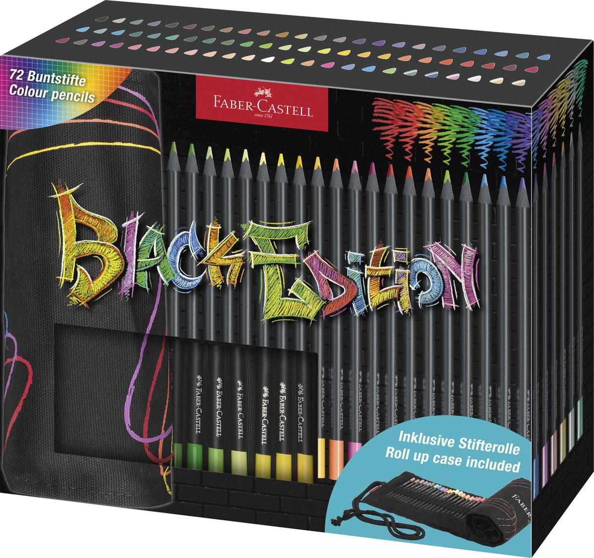 Faber-Castell kleurpotlood Black Edition - 72 stuks in roletui - zwart - FC-116418 — cadeau in Hobby - foto 4