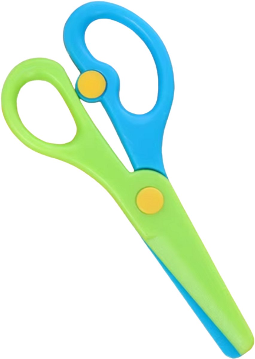 HHHK – Kinderveiligheidsschaar – Veiligheidsschaar – Kinderschaar – Knutselschaar – Kleuterschool - Kunststof Lemmet - Groen/Blauw