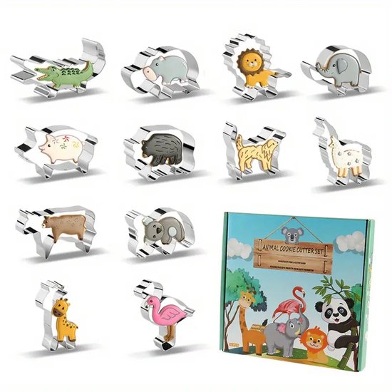 Set van 12 Dieren Koekjesvormen