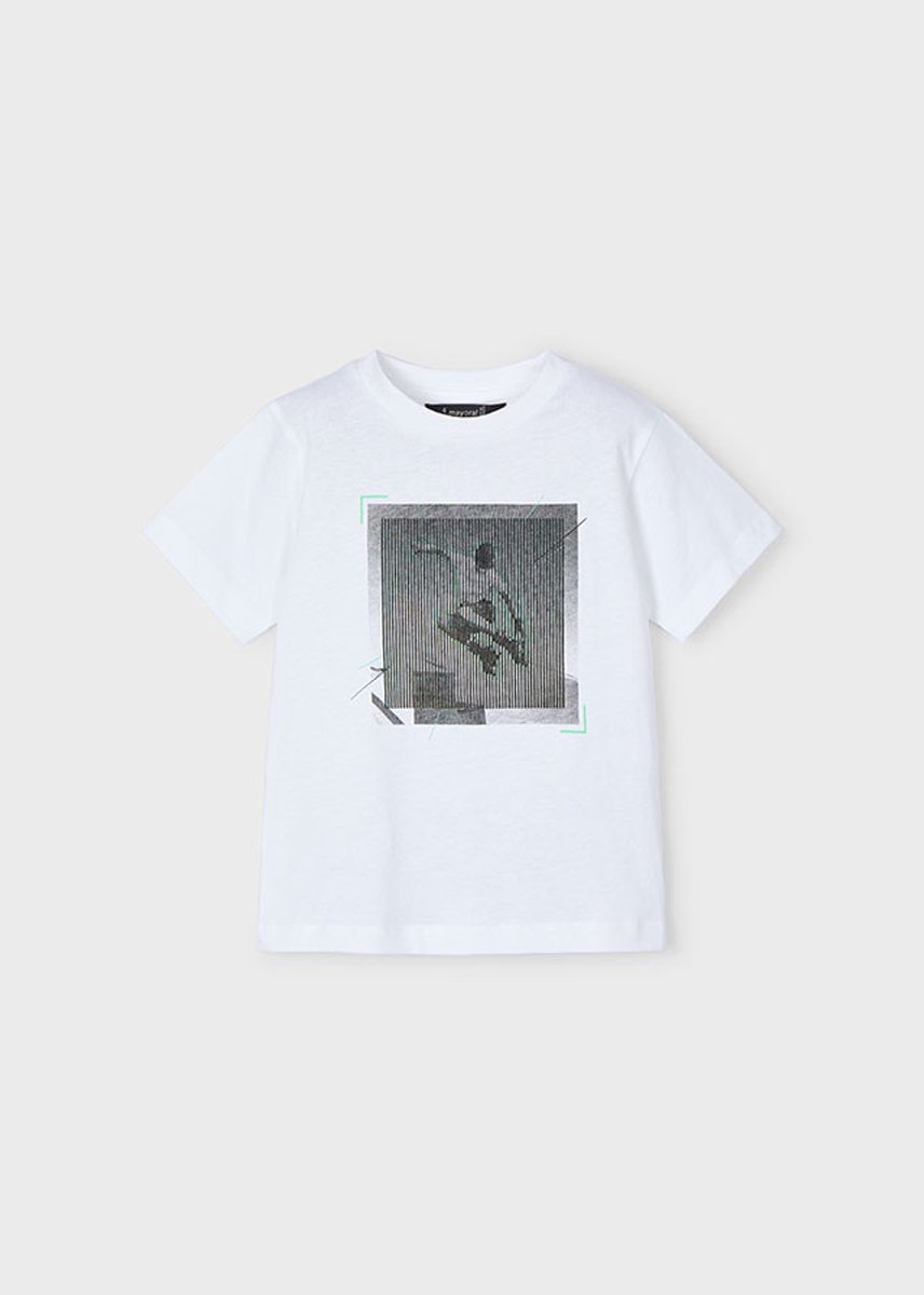MAYORAL - T-shirt - Maat 122 - Jongens - wit -