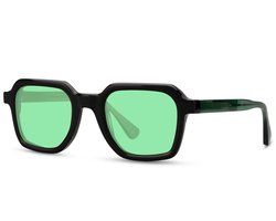 Gepolariseerde zonnebril met groene lenzen voor glaucoom en migraine / inclusief brillenkoker en doekje / Groene bril voor gevoelige ogen / Heren Dames S2004 / Stijlvolle Gepolariseerde Zonnebril tegen Migraine / Aland optiek