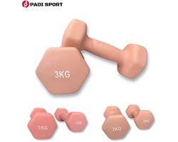 Padisport dumbells roze 1 2 en 3 kg - dumbells 3 kg - gewichten set halters - gewichten set dumbbell