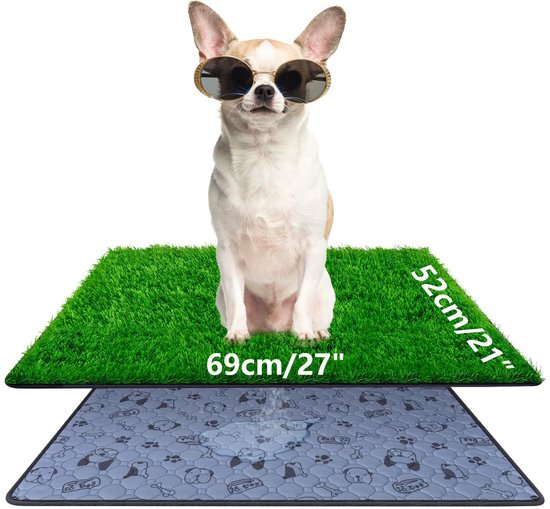 Hondentoilet, draagbaar toilet met dienblad voor binnenhuis, puppy's, balkon, toilet voor honden, teddy-chihuahua, 50 x 40 cm (zwart