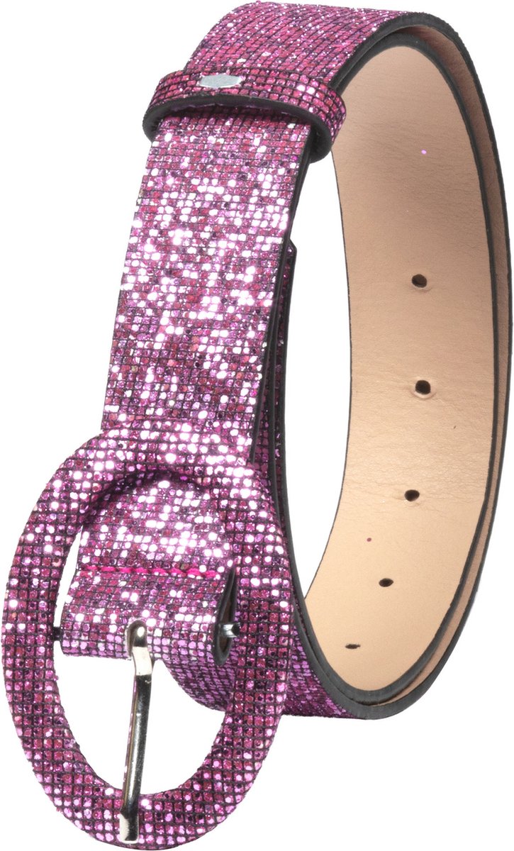 Riem Glitter - Neon Roze - Disco Riem Verstelbaar - Foute Glitter Riem