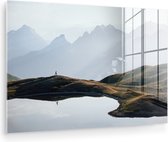 MuchoWow® Peinture sur verre 90x60 cm - Peinture sur verre acrylique - Nature - Berg - Paysage - Lac - Photo sur verre - Peintures