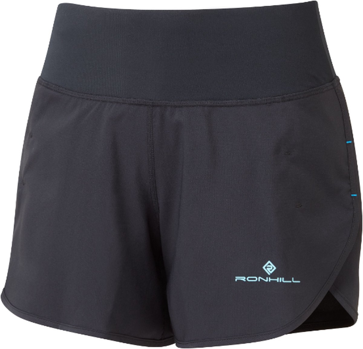 Ronhill - Dames Hardloopshort - Tech 4.5" Short - Black/Aquamint - M