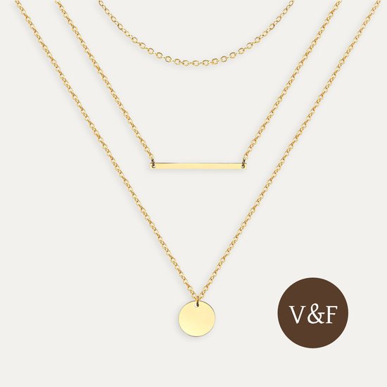 Dots chain' ketting - Goldplated 925 Zilver - Jewels by KC