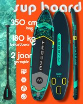 Bol.com Ultra Licht & Stabiel Opblaasbaar Bass Hunter Peddel Boord (…voor 2 personen) van MyBoat | 350 cm XL Stand Up Sup Paddle... aanbieding