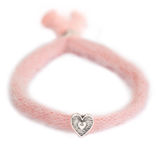 Bracelet moelleux rose argent