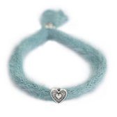 Bracelet duveteux bleu argent