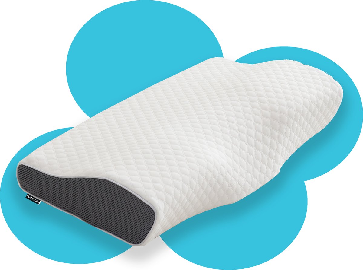 Dadson Hoofdkussen Tegen Rug- en Nekklachten – Stevig – 35x60x12cm – Memory Foam – Traagschuim – Ergonomisch – Orthopedisch – Slaaphouding – Hoofdkussens – Slapen – Kussen