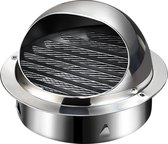Ventilatierooster - Muur Ventilatiekap - roestvrij staal - Ronde - Ø 117 mm - Schoepenrooster - zilver - voor Afvoerluchtventilatie