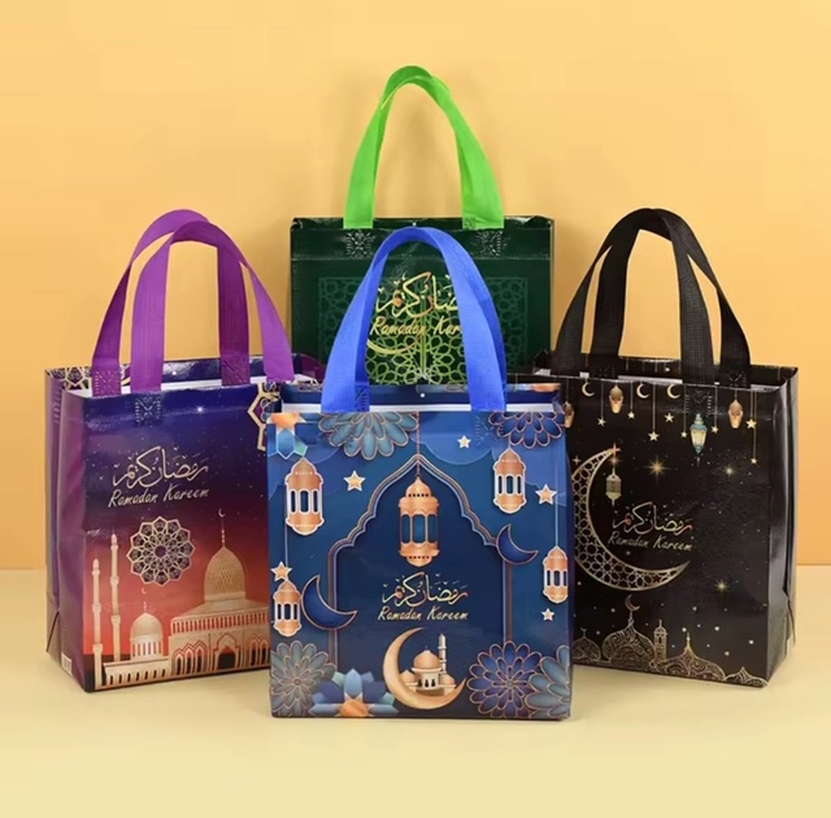 Younik - cadeau verpakking - stevig - herbruikbaar - 4 kleuren/set - Ramadan Kareem - Eid - giftbag