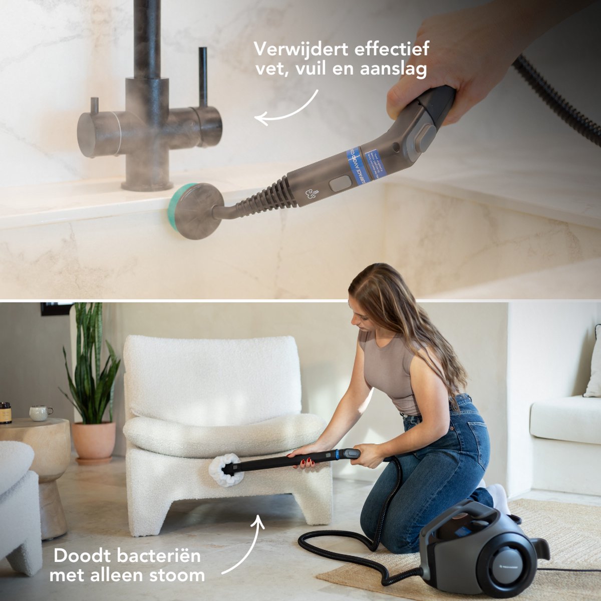Techweise TS2 - Stoomreiniger - 4 Bar 1800 W - 26 accessoires - Vloer, badkamer en meer - 50 min stomen thumbnail 3