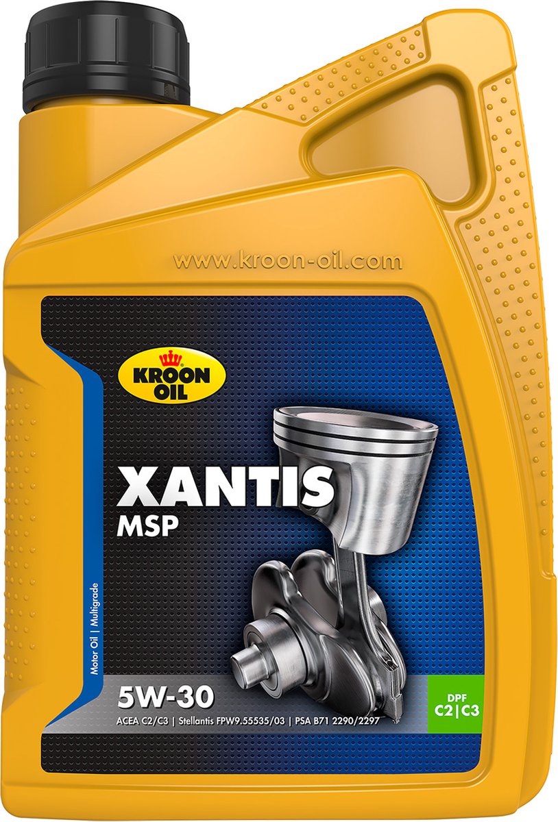 Kroon-Oil - Xantis MSP 5W-30 - Synthetische Motorolie - 1 Liter - Brandstofbesparend