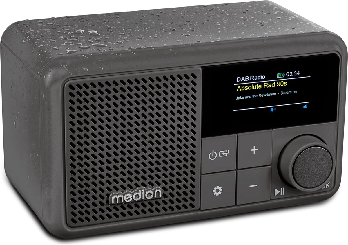 Radio Portatile MEDION DAB+ Con Bluetooth - Display A Colori, Batteria Ricaricabile, Grigio - Foto 2