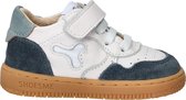 Shoesme Wit-Blauw Sneaker - Sneakers Kinderen - Jongens - White Dark Blue - Suède - Maat 21