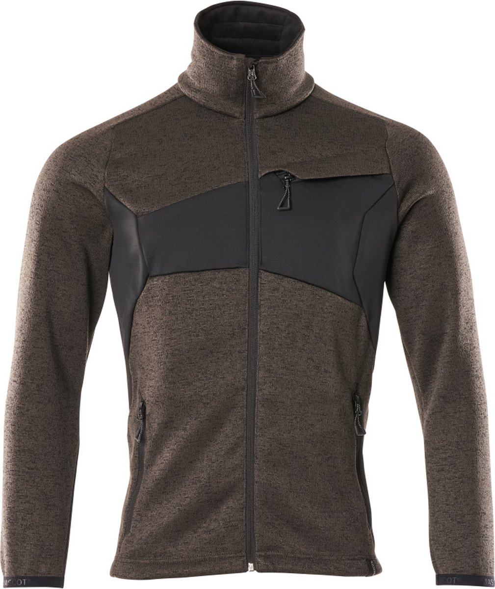 Mascot Accelerate Gebreide trui met rits 18105-951 - donkerantraciet/zwart - 2XL