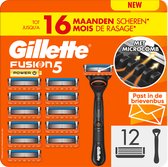 Bol.com Gillette Fusion5 Power voor Mannen - 1 Gillette Handvat + 12 Scheermesjes aanbieding