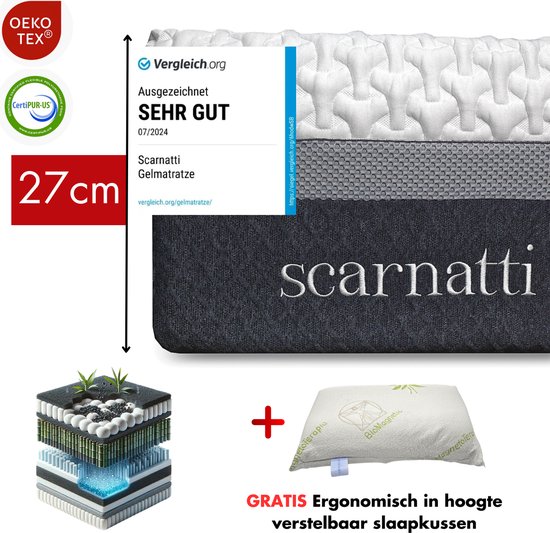 Novilla Matras 140 x 200 cm H2-H3 koudschuimmatras 9 zones schuim rolmatras ademend en zacht Oeko-Tex 13 cm