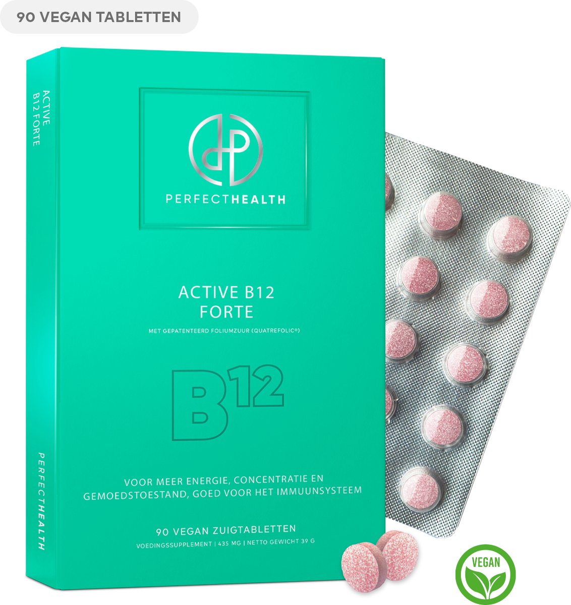 Goedkoopste Perfect Health - Vitamine B12 1000mcg - Goed tegen Vermoeidheid en Futloosheid - 90 Zuigtabletten - Met Foliumzuur - Voor Immuunsysteem Hoge Dosering - Methylcobalamine - Vegan